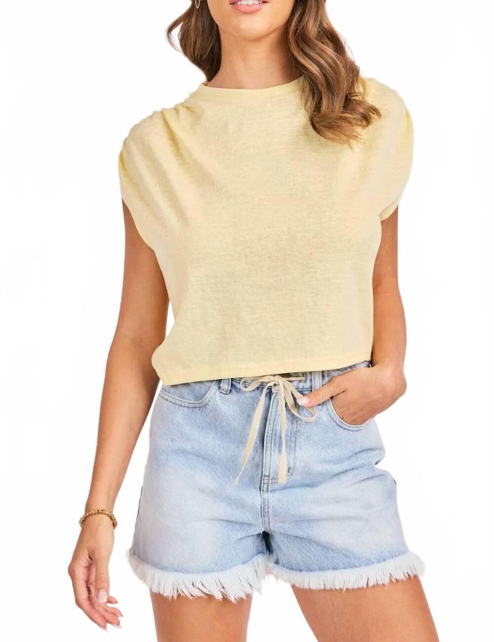 NEW SADIE & SAGE warmth gathered top in yellow